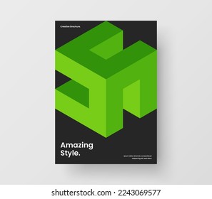 Modern journal cover A4 vector design concept. Premium mosaic pattern company brochure template.