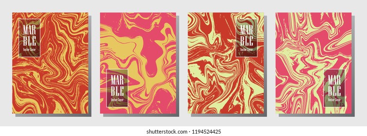 Modern journal layouts set. Backdrop for binder template, corporate flyers. Annual report cover retro layouts set. Flyer, brochure mockup, report, journal, binder vectors, title place.