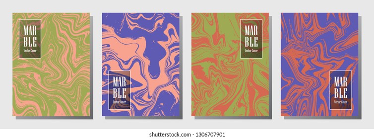 Modern journal layouts set. Graphic design for binder template, corporate flyers. Annual report cover marble layouts set. Flyer, certificate, report, journal, binder vectors, title place.