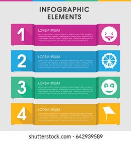 Modern joy infographic template. infographic design with joy icons includes ferris wheel, kite. can be used for presentation, diagram, annual report, web design.