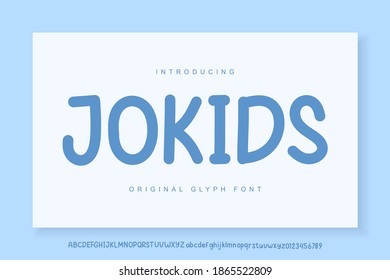 Modern joyful fonts and numbers. Minimalistic children's font