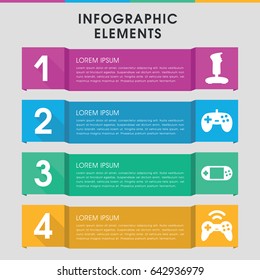 Modern joystick infographic template. infographic design with joystick icons includes portable console. can be used for presentation, diagram, annual report, web design.