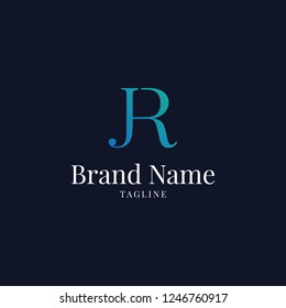 modern JR elegance luxury logo blue