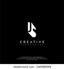 modern JS logo letter in shadow shape design concept