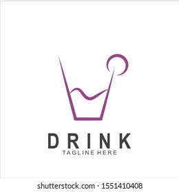 Modern Juice logo design. Glass icon vector illustration