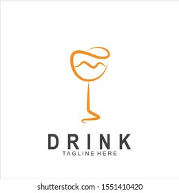 Modern Juice logo design. Glass icon vector illustration