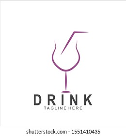 Modern Juice logo design. Glass icon vector illustration