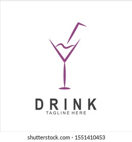 Modern Juice logo design. Glass icon vector illustration