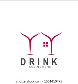 Modern Juice logo design. Glass icon vector illustration