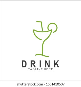 Modern Juice logo design. Glass icon vector illustration