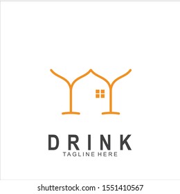 Modern Juice logo design. Glass icon vector illustration