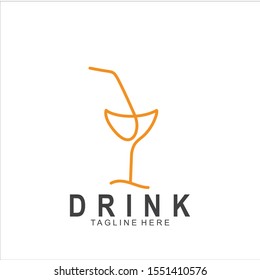 Modern Juice logo design. Glass icon vector illustration