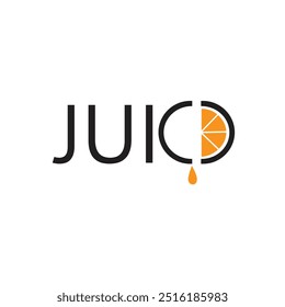 Modern juice logo typeface icon and symbol orange juice, fruit juice, lemon.