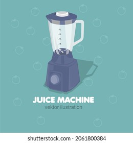 
MODERN JUICE MACHINE VECTORpurees the ingredients into a smooth liquid, such as a soup or smoothie. Blenders can also be used to mix liquids and emulsifiers, as in salad dressings and regular sauces