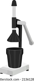 Moderner Juice-Maker, Illustration, Vektorgrafik auf weißem Hintergrund.