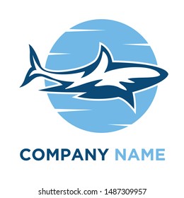 Modern Jump Fish Logo Template