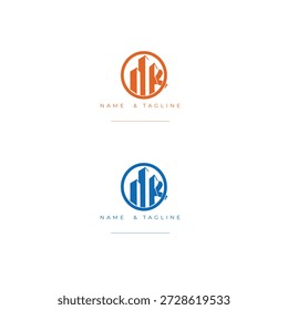 Moderno K Building Logo para imóveis e desenvolvimento urbano