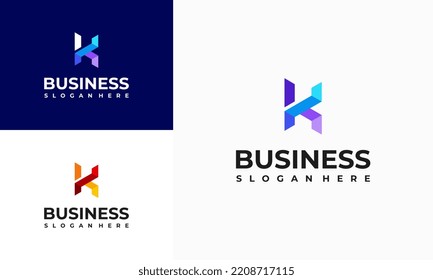 Moderno K Diseño de logotipo inicial vector de concepto, icono de símbolo del logotipo empresarial
