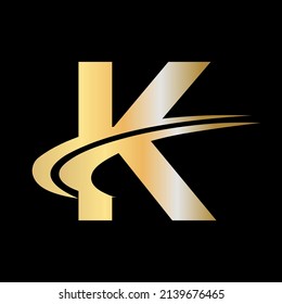 Modern K Logo Design for business and company identity. Creative K letter with luxury concept