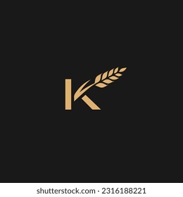 Modern K logo design, K leaf icon,
