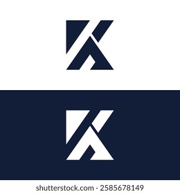 Modern KA shape logo template.