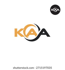 Monograma KAA moderno: Plantilla de logotipo de 3 letras limpia