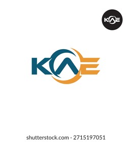 Monograma KAE moderno: Plantilla de logotipo de 3 letras limpia