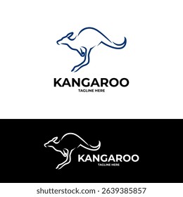 modern kangaroo outline logo illustration