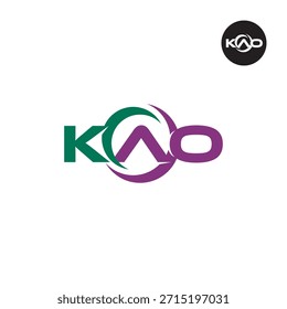 Monograma moderno de KAO: Plantilla de logotipo de 3 letras limpia