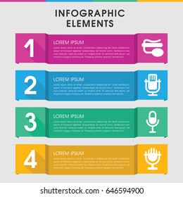 Modern karaoke infographic template. infographic design with karaoke icons includes microphone. can be used for presentation, diagram, annual report, web design.