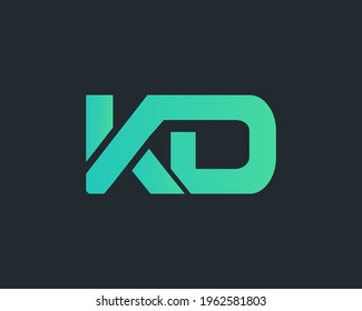 Elemento moderno de plantilla de diseño de carta con logotipo KD con moderno diseño. Diseño del logotipo de KD