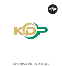 Monograma moderno de KDP: Plantilla de logotipo de 3 letras limpia