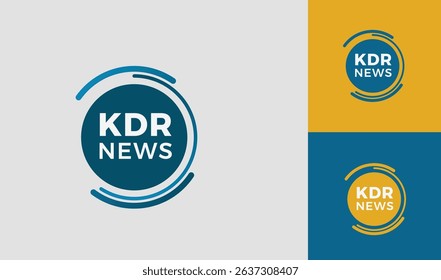 Modern KDR Letter Logo Design Template  Creative Minimal Typography Monogram for News Media or Broadcasting Company Branding Identity in Vector Format