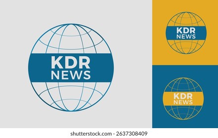 Modern KDR Letter Logo Design Template  Creative Minimal Typography Monogram for News Media or Broadcasting Company Branding Identity in Vector Format