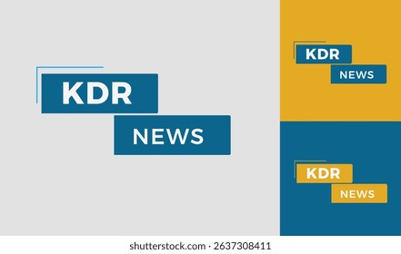 Modern KDR Letter Logo Design Template  Creative Minimal Typography Monogram for News Media or Broadcasting Company Branding Identity in Vector Format