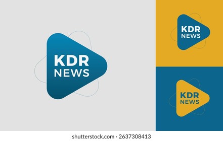 Modern KDR Letter Logo Design Template  Creative Minimal Typography Monogram for News Media or Broadcasting Company Branding Identity in Vector Format