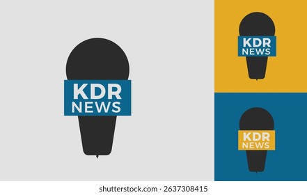 Modern KDR Letter Logo Design Template  Creative Minimal Typography Monogram for News Media or Broadcasting Company Branding Identity in Vector Format