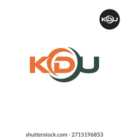 Monograma moderno de la KDU: Plantilla limpia del logotipo de 3 letras