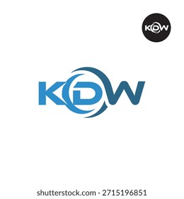 Moderno Monograma KDW - Modelo de logotipo limpo 3 letras