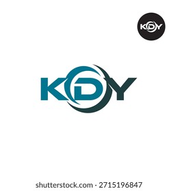 Monograma moderno de KDY: Plantilla de logotipo de 3 letras limpia