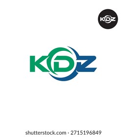 Monograma KDZ moderno: Plantilla de logotipo de 3 letras limpia