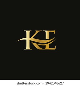 Modern KE logotype for luxury branding. Initial KE letter business logo design vector