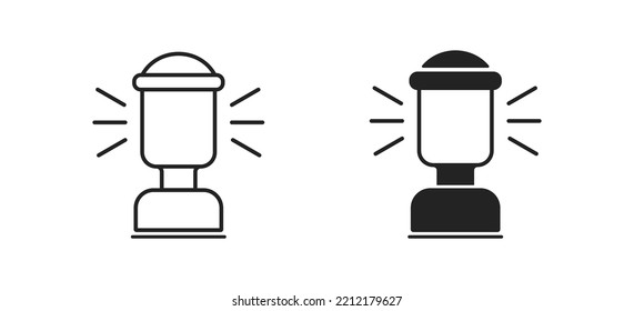 Modern kerosene lantern icon. Camp symbol. Light sign. Minimalistic design. Vector illustration. 