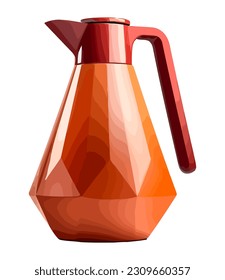 Diseño moderno de hervidor de agua con icono de mango aislado