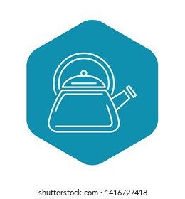 Modern kettle icon. Outline modern kettle vector icon for web design isolated on white background