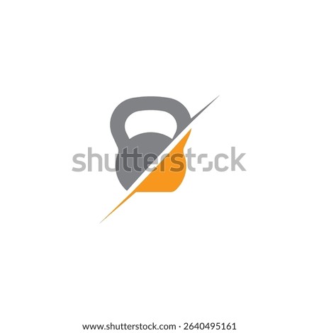 Modern kettlebell logo design. Strong and dynamic visual, ideal for fitness branding
