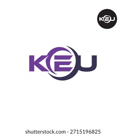 Monograma moderno KEU - Modelo de logotipo limpo 3 letras