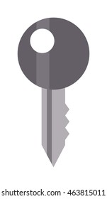 Modern key door key isolated on white background