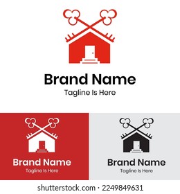 
Modern Key House Logo Design
