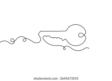Modern key icon in continuous one line drawing minimalist vector art
